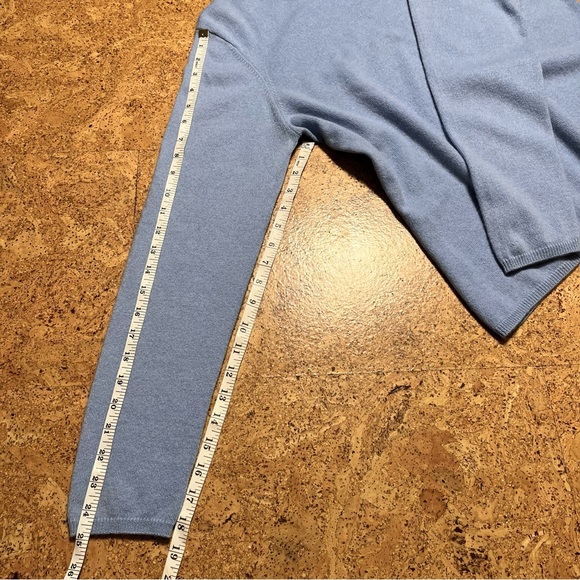 Just Cashmere By Forte Crewneck 100% Cashmere Sweater In Light Blue Sz XL - Picture 10 of 10